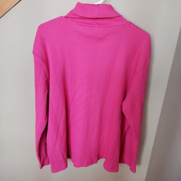 NWT Elisabeth by Liz Claiborne Barbie Pink Long Sleeve Plus Turtleneck Size 2X - Picture 5 of 7